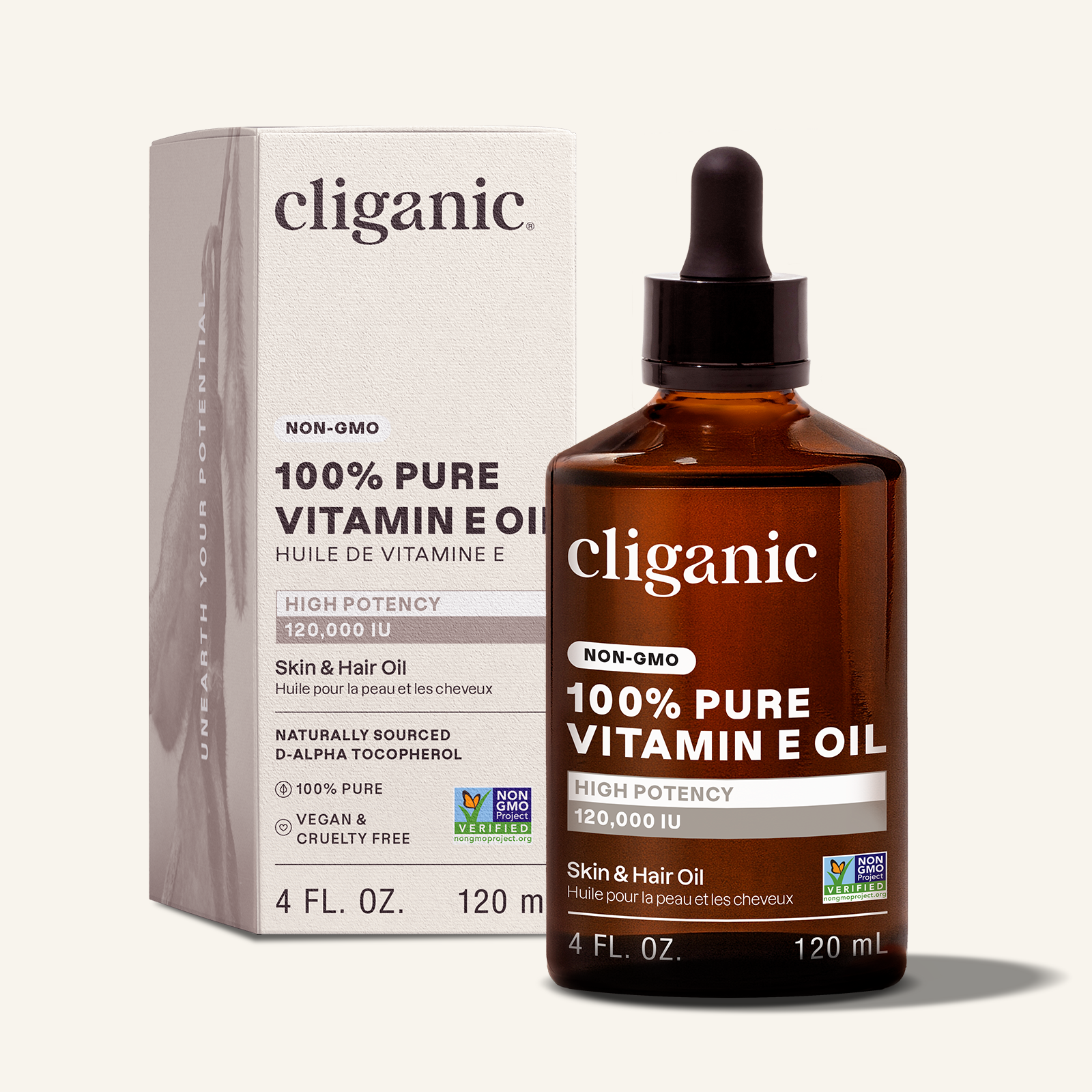 100% Pure Vitamin E Oil 120,000 IU High Potency (4 oz) - Non-GMO