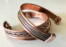 Thin Copper, Mixed-Metal Cuff Bracelet (Magnets at the wrist)