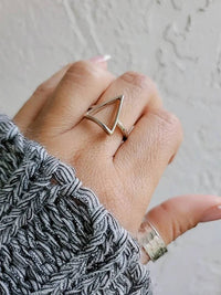 Pyramid Triangle Sterling Silver Ring