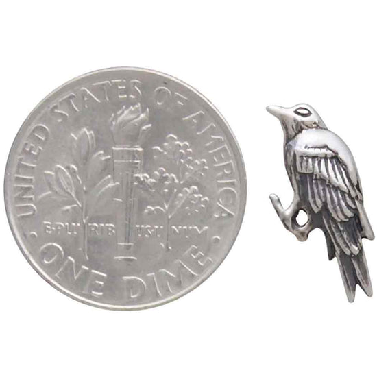 Sterling Silver Raven Earrings