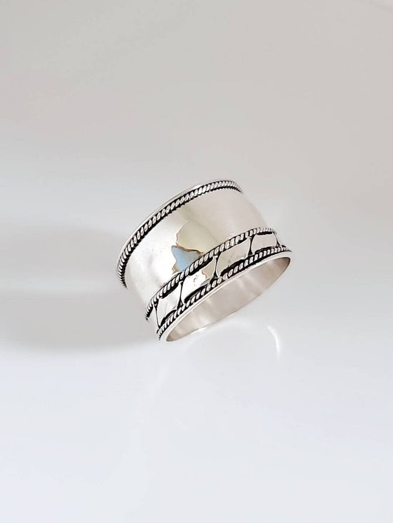 Sterling Silver Thin Air Wide Band (Size 11)