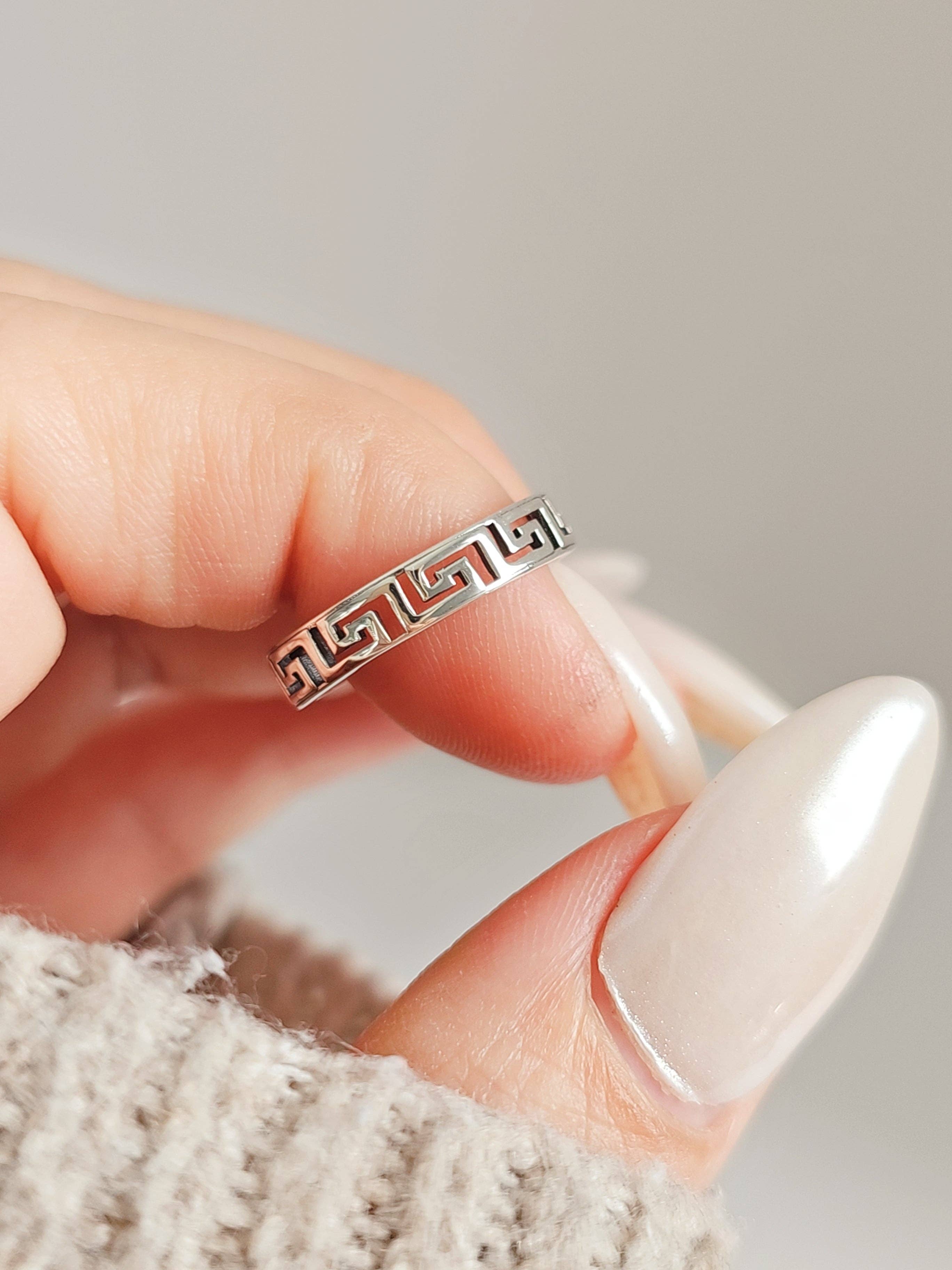 Sterling Silver Aztec Band (Size 7)