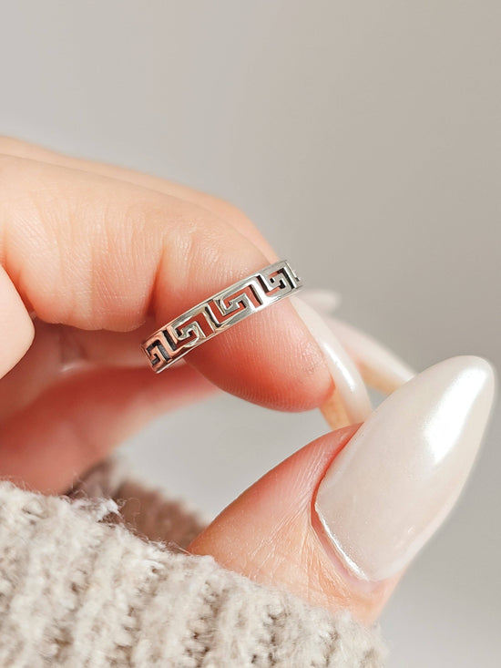 Sterling Silver Aztec Band (Size 7)