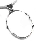 Dainty, Oval Locket Charm Pendant, Sterling Silver