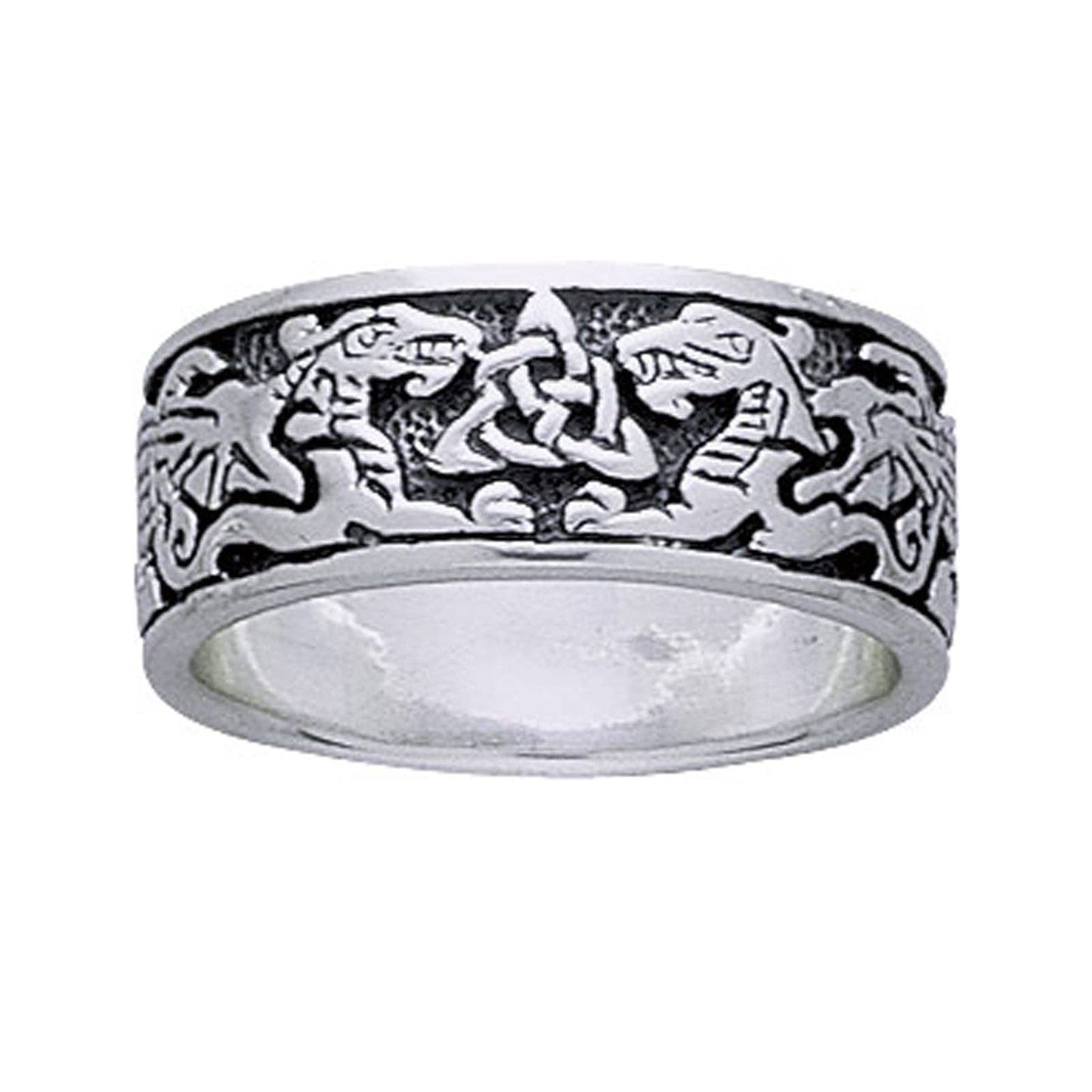 Dragon Sacred Triangle Ring (Size 15)