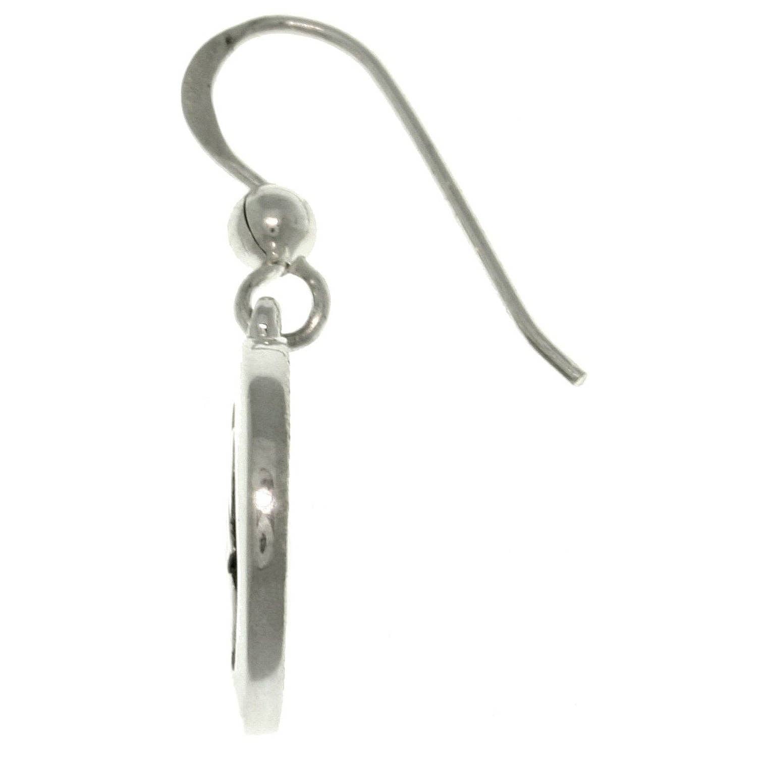 OM Sterling Silver Round Hook Earrings