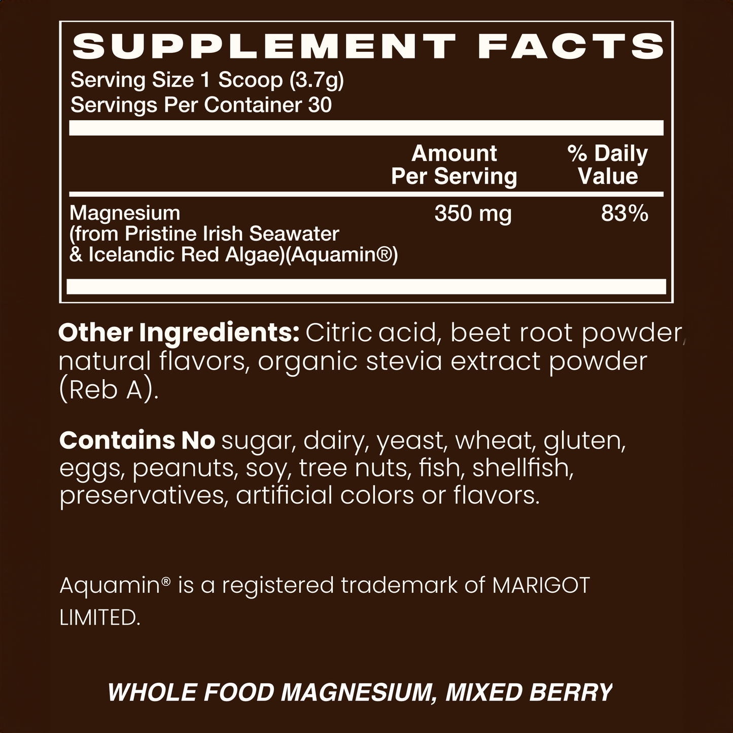 Whole Food Magnesium Powder