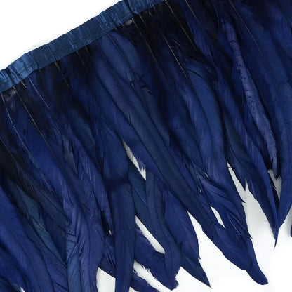 Handmade Feather Fringe Midnight Sky (1 yard strip)