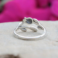 Tulip Flower Ring - Sterling Silver (adjustable size 7)