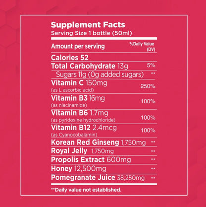 Energy Shot with Ginseng, Royal Jelly, & Vitamins