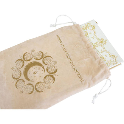 Journal with Beautiful Velvet Bag Featuring the Moon Phases