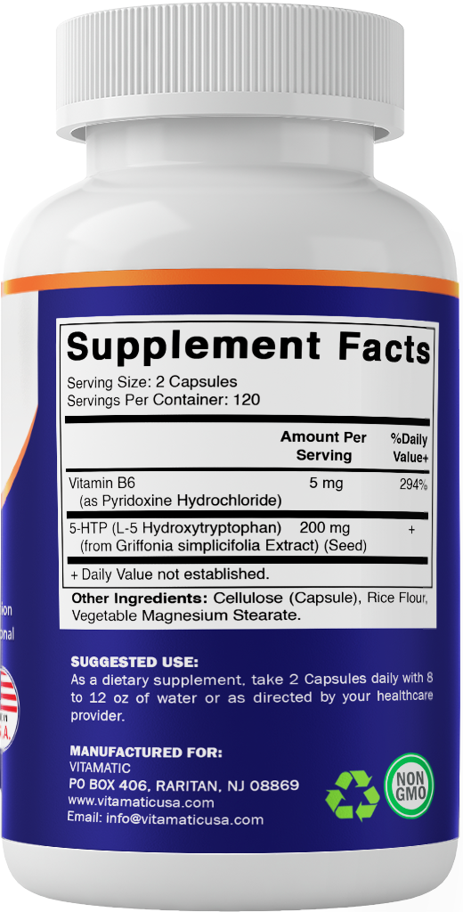 5-HTP - 200mg with B6 (240 Capsules)
