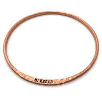 Engraved Thin Copper Wrist Bangle