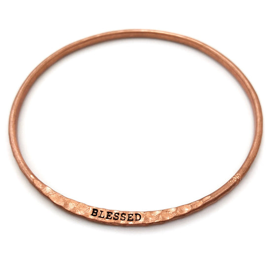 Engraved Thin Copper Wrist Bangle
