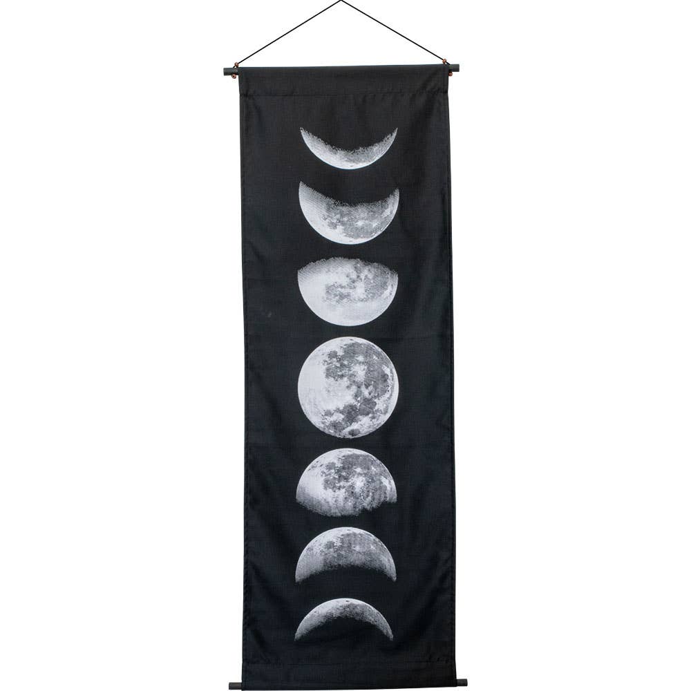 Moon Phase Cotton Hand-Printed Banner