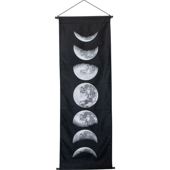 Moon Phase Cotton Hand-Printed Banner