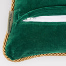 Green Velvet Rose Floral Throw Pillow
