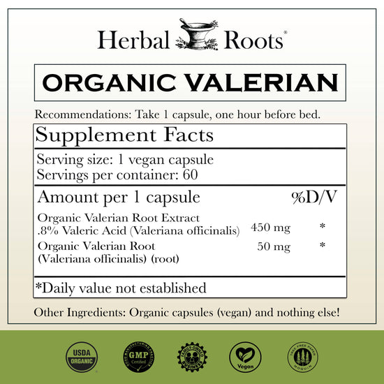 Valerian Root Capsules (Organic)