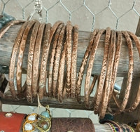 Hand Made Copper Bangle Bracelet - Thick 6-Gauge