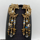 Fairy & Moon Dangling Earrings with 3 pillars of Stars