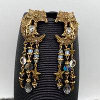 Fairy & Moon Dangling Earrings with 3 pillars of Stars