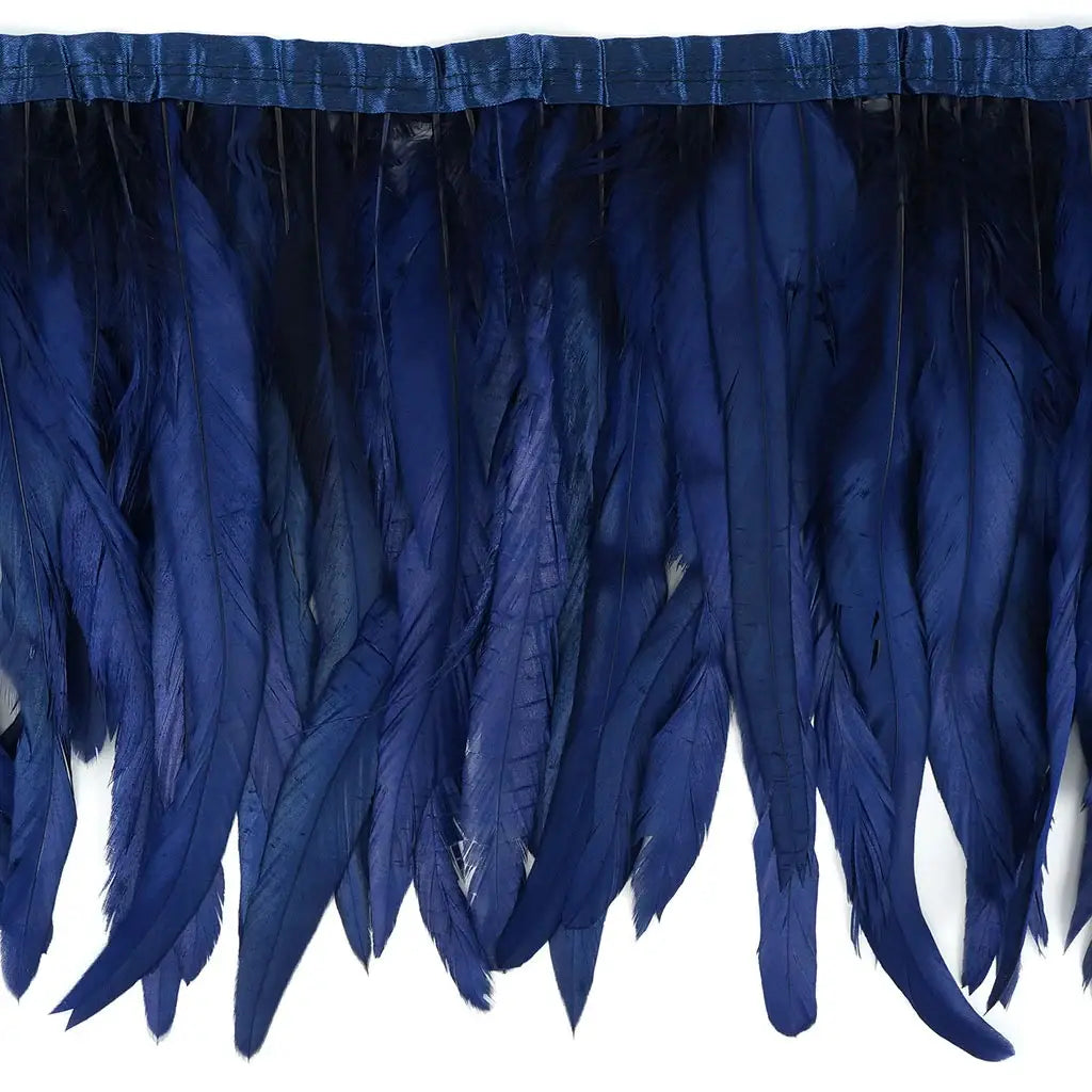 Handmade Feather Fringe Midnight Sky (1 yard strip)