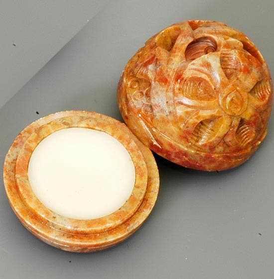 Sandalwood Solid Perfume in Hand Carved Stone Jar