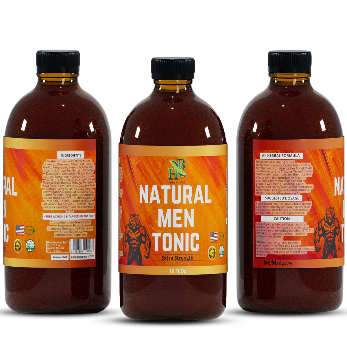 Men Tonic Extra Strength 16oz - Wellness Herbal Tonic Blend