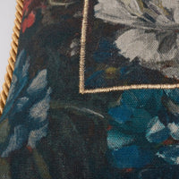 Green Velvet Rose Floral Throw Pillow