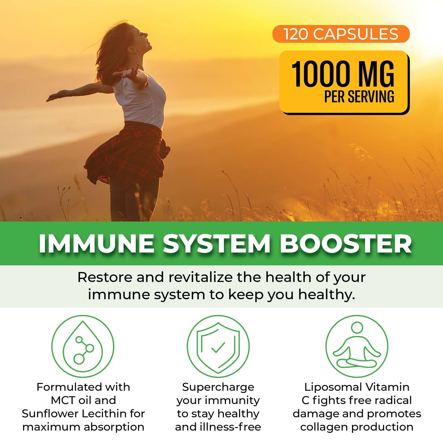 Vitamin C with Liposomal technology for max absorption (120 capsules)