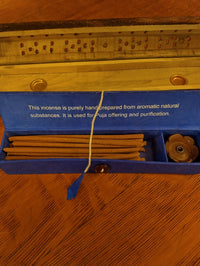 Box of Handmade Incense w/burner from Nepal - Sapphire Himalayan Happiness