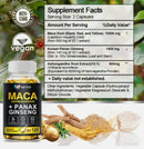 Maca, Ashwagandha, Ginseng supplement for energy & stamina - Powerful Roots!