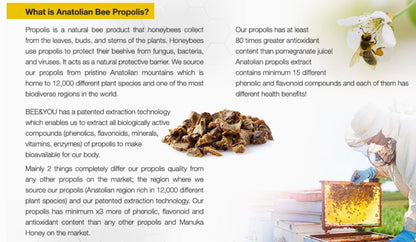 Royal Jelly, Bee Pollen, & Propolis Tablets - Ultra Strength Tablets