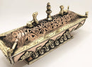 Copper & Brass Tibetan Incense Burner with Deer and Eight Auspicious Symbols