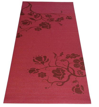 Red Floral Fire Yoga Mat