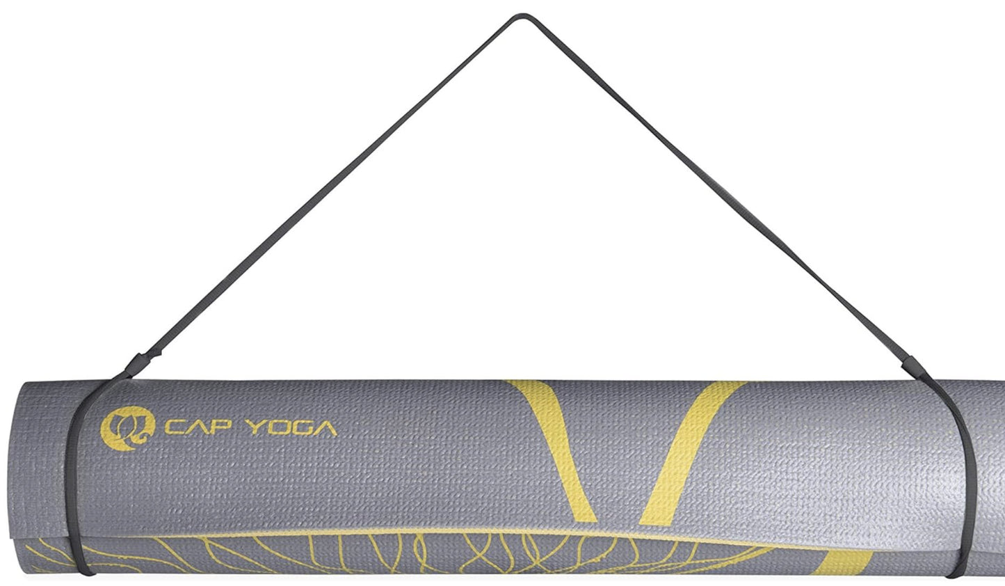 Reversible Dahlia Yoga Mat w/Carry Strap (5mm) - A little sunshine!