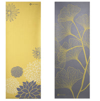Reversible Dahlia Yoga Mat w/Carry Strap (5mm) - A little sunshine!
